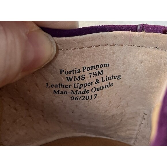 Gentle Souls by Kenneth Cole Ballet Flat Portia Pom Pom Sz 7.5 M Eggplant Suede - Picture 4 of 8